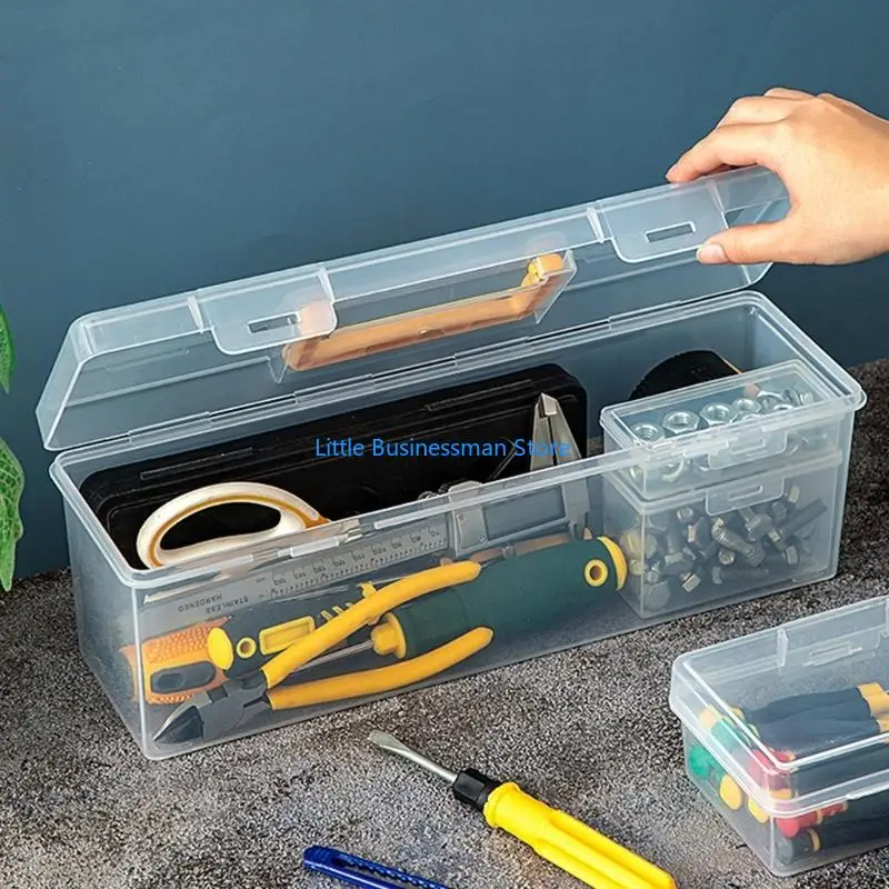 Kompakte Werkzeugaufbewahrungsbox mit stabiler Kunststoffkonstruktion und starkem Schloss für Heimbüro-Handwerksprojekte M76A – Detail 3
