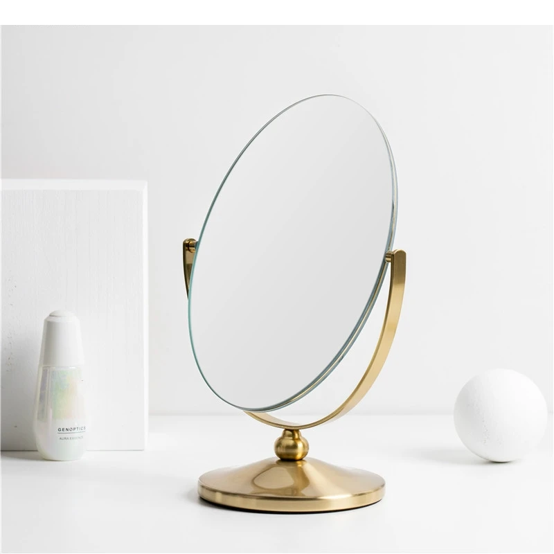 Modern Style Oval Mirror Desktop Vertical Decorative Living Room Bathroom Double-sided Girls Makeup Ornaments