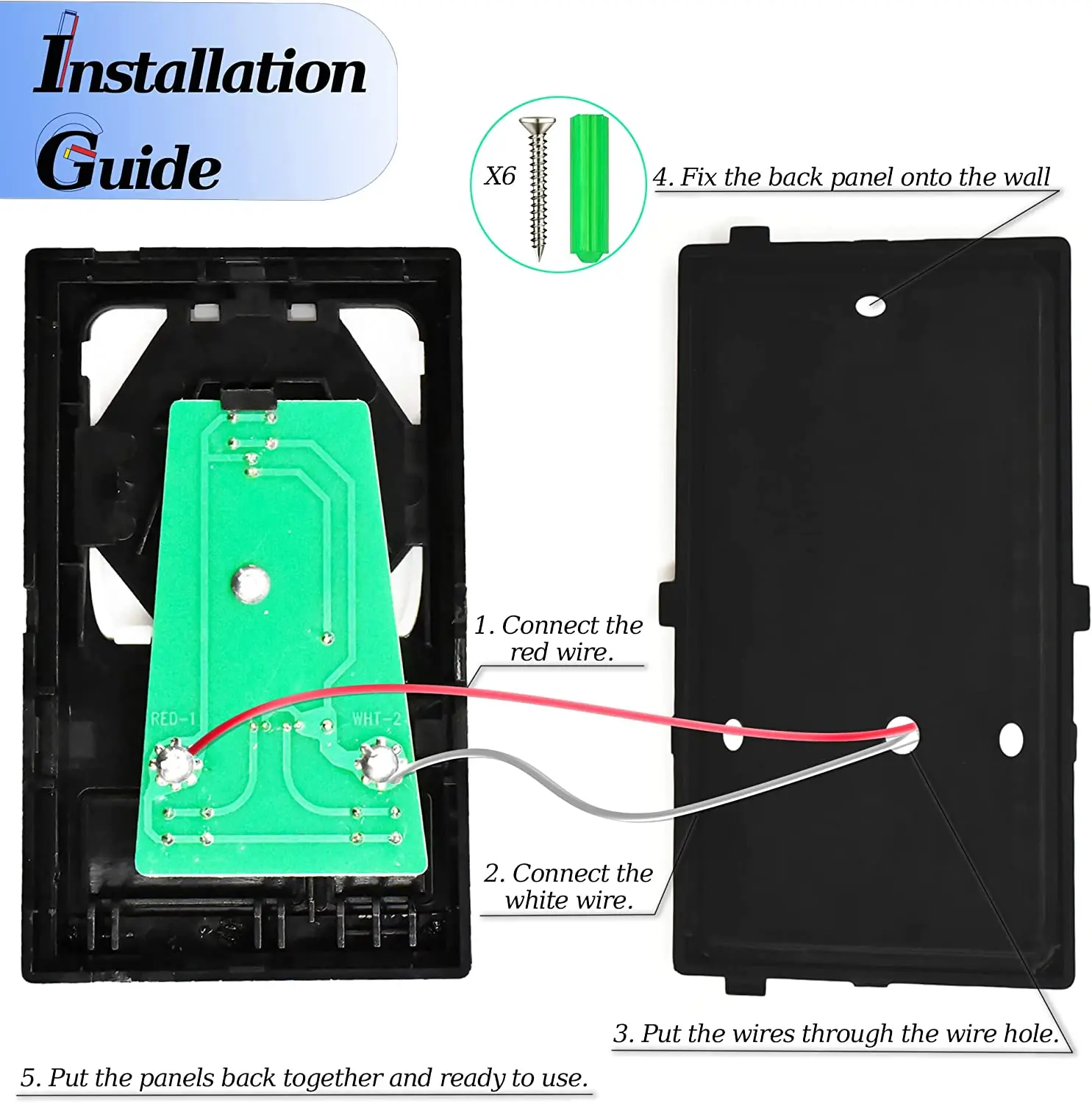 Gate Remote Control Wall Mounted Multifunctional Replacement Keypad Panel Button LiftMaster 41A5273-1 78LM Garage Door Opener