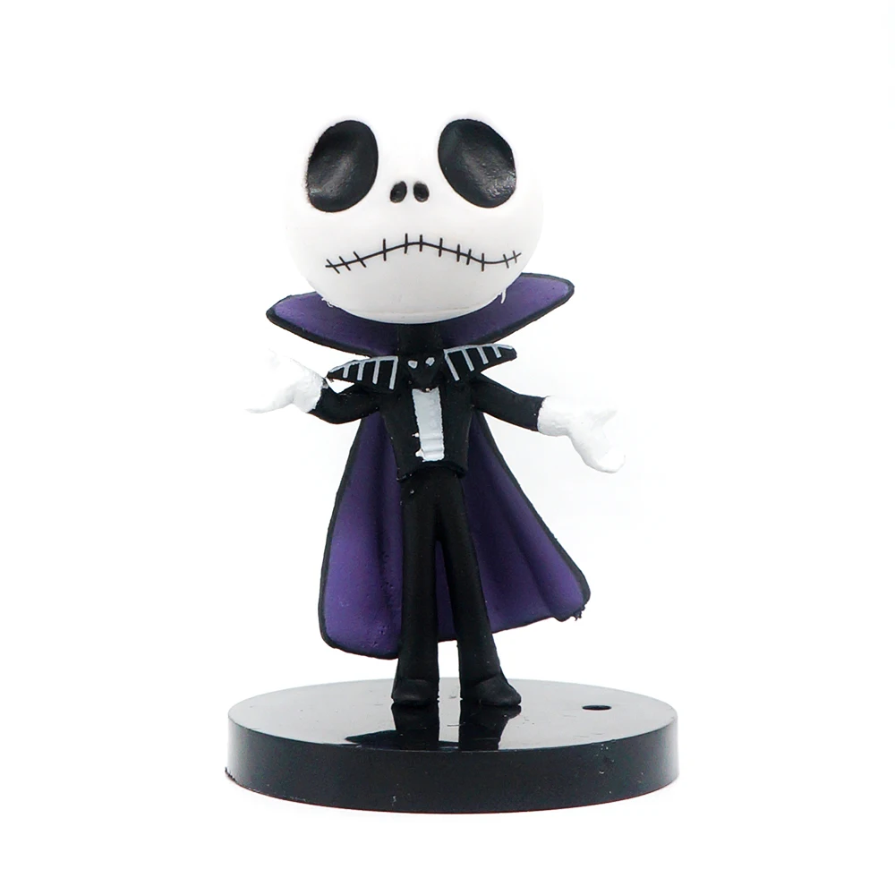 10 Pcs/Lot The Nightmare Before Christmas 6cm Mini Figure Jack Skellington Horrible Funny Halloween Doll Model Ornaments Toys