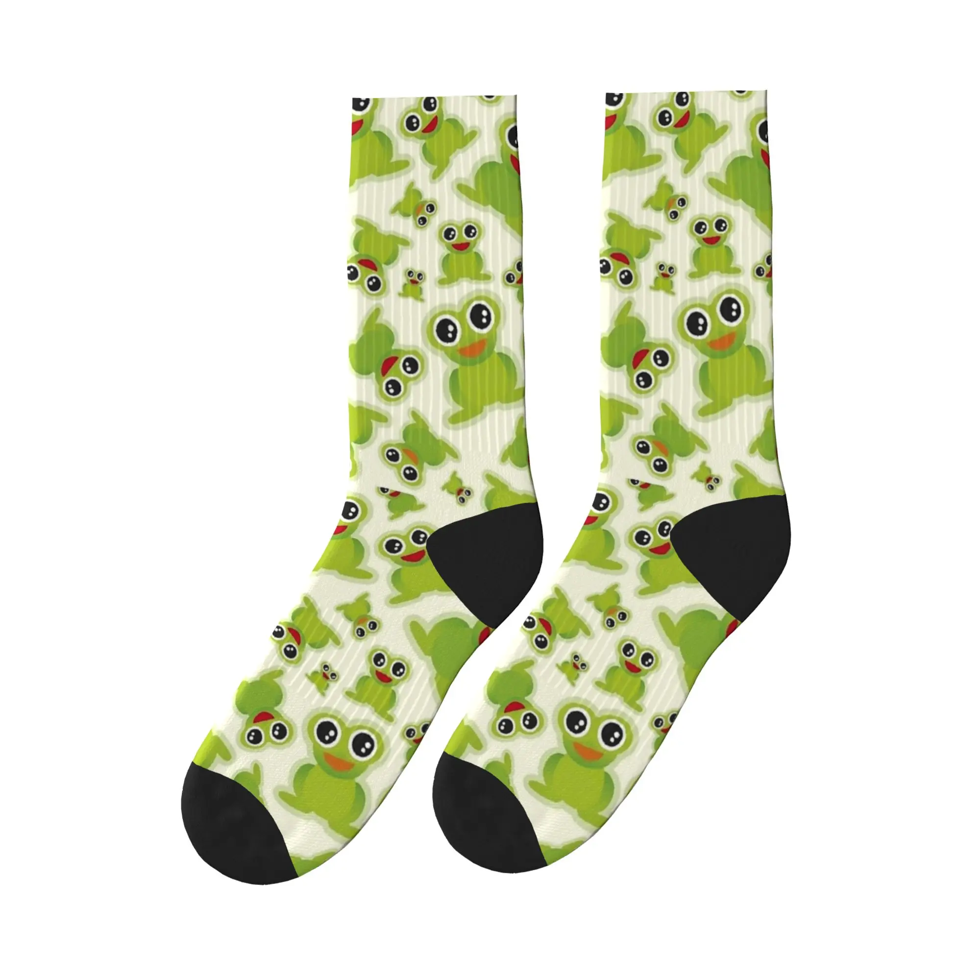 Cartoon Frog Print Stockings  Retro Socks Men Soft Breathable Socks Autumn Outdoor Pattern Anti-Slip Socks Gift
