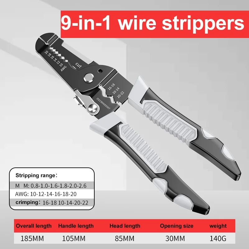 

Multifunctional Wire Stripper 9 in 1/16 in 1 Electrician Pliers Long Nose Steel Wire Pliers Hand Hardware Tools