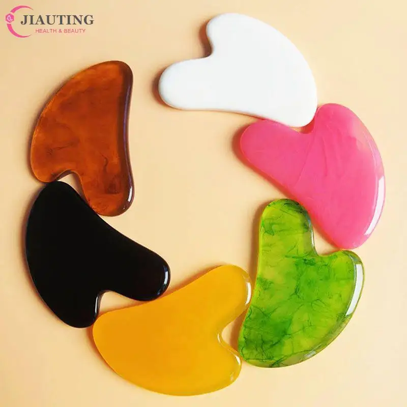 Multicolor Resin/Jade Facial Beauty Scraping Massage Tool Firm Skin Care Face Gua Sha SPA Physical Therapy Gue Anti Wrinkle Tool