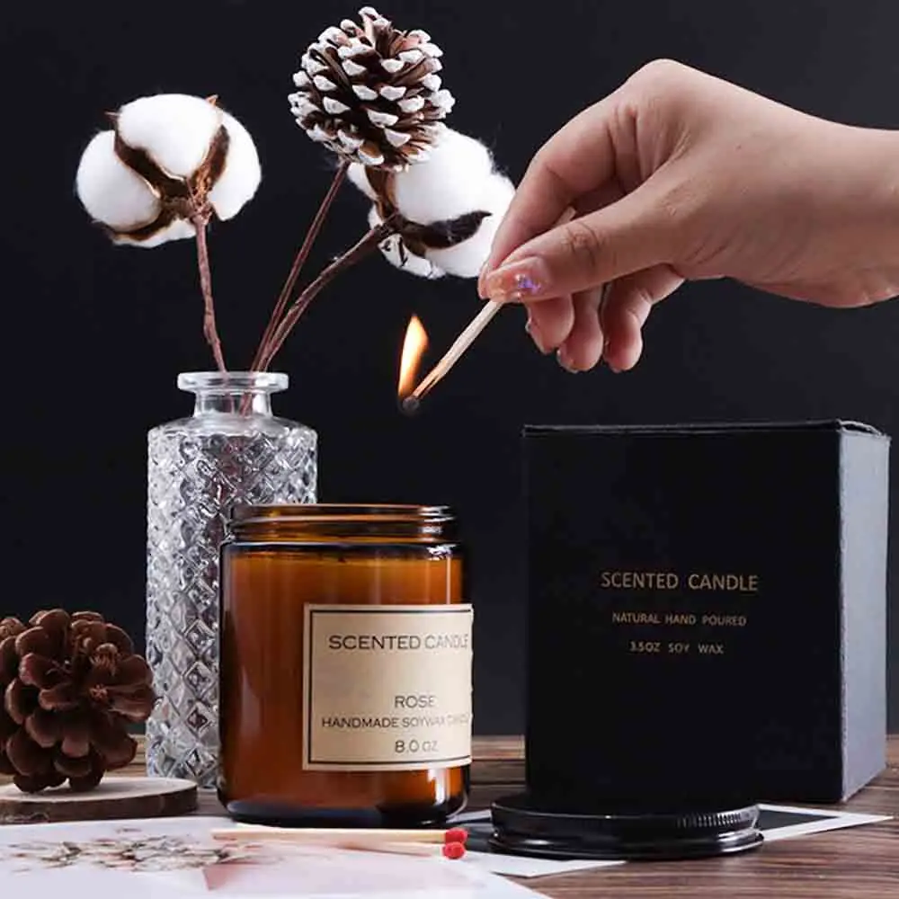 1 قطعة شموع جرة زجاجية معطرة باللافندر-هدية شقيقة مثالية لحفلات الزفاف أو شموع الصويا لعيد الميلاد لديكور المنزل