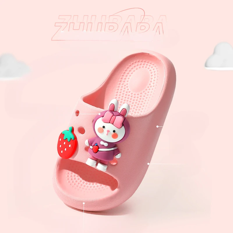 2024 Diy Cartoon Children Summer Male and Female Home Bathroom Non-slip Children Wear Slippers Outside