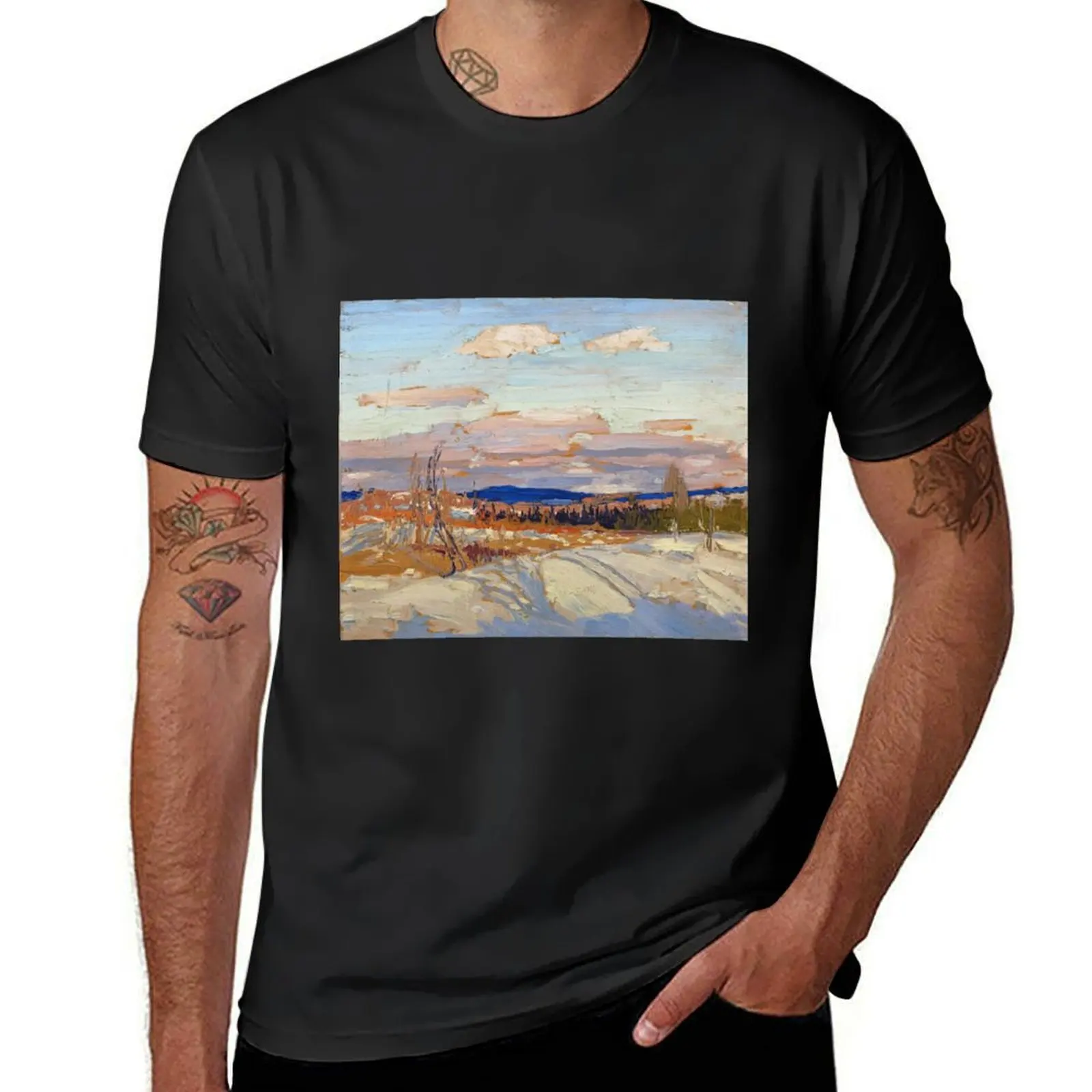 

Tom Thomson Winter Sketch In Algonquin Park T-Shirt summer top tops customs design your own men clothing