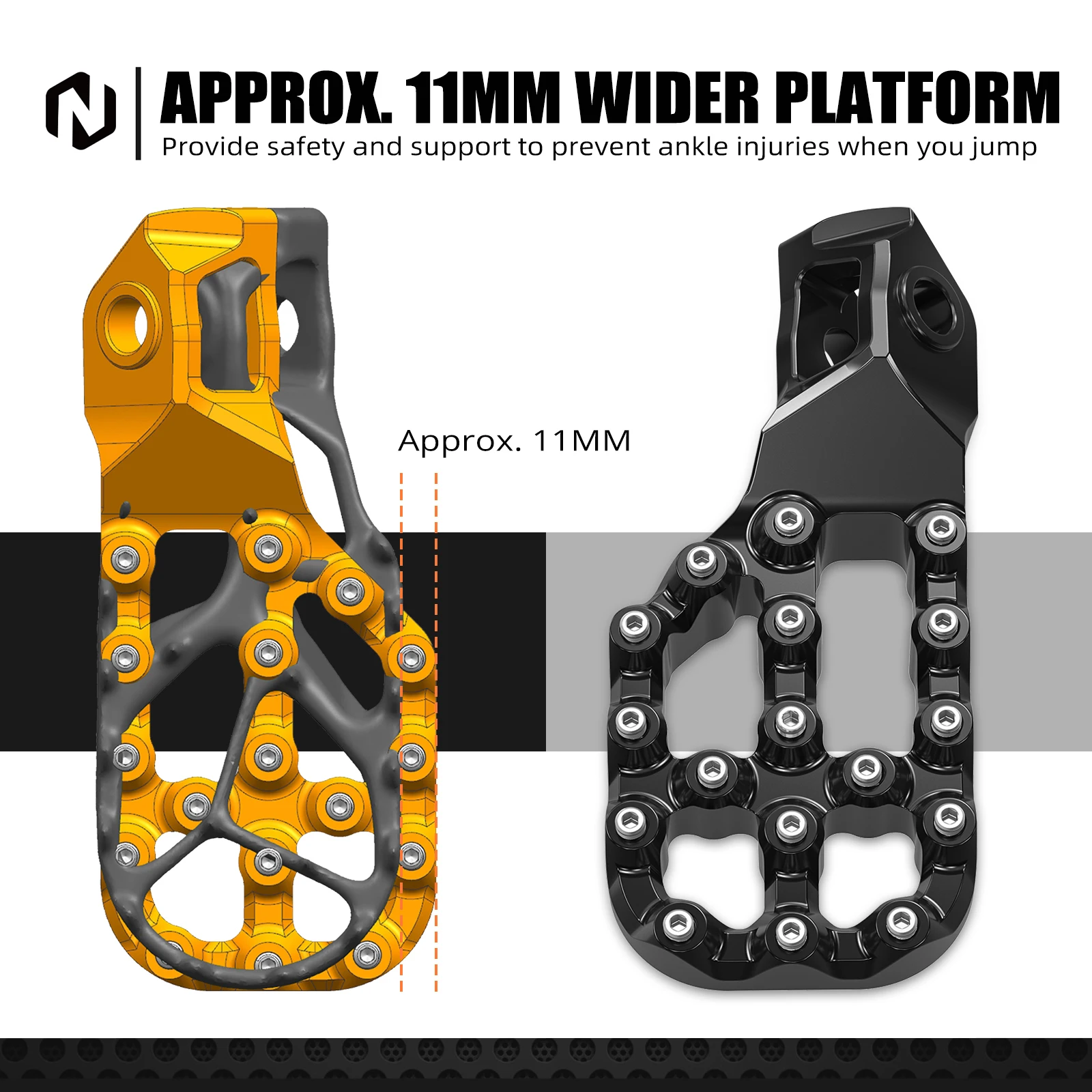 2024 For KTM EXC 300 EXC 250 EXC-F 350 SXF 450 For Husqvarna TE 300 FE 350 FE 450 GasGas EC 300 10mm Lower Offset Foot Peg Footr