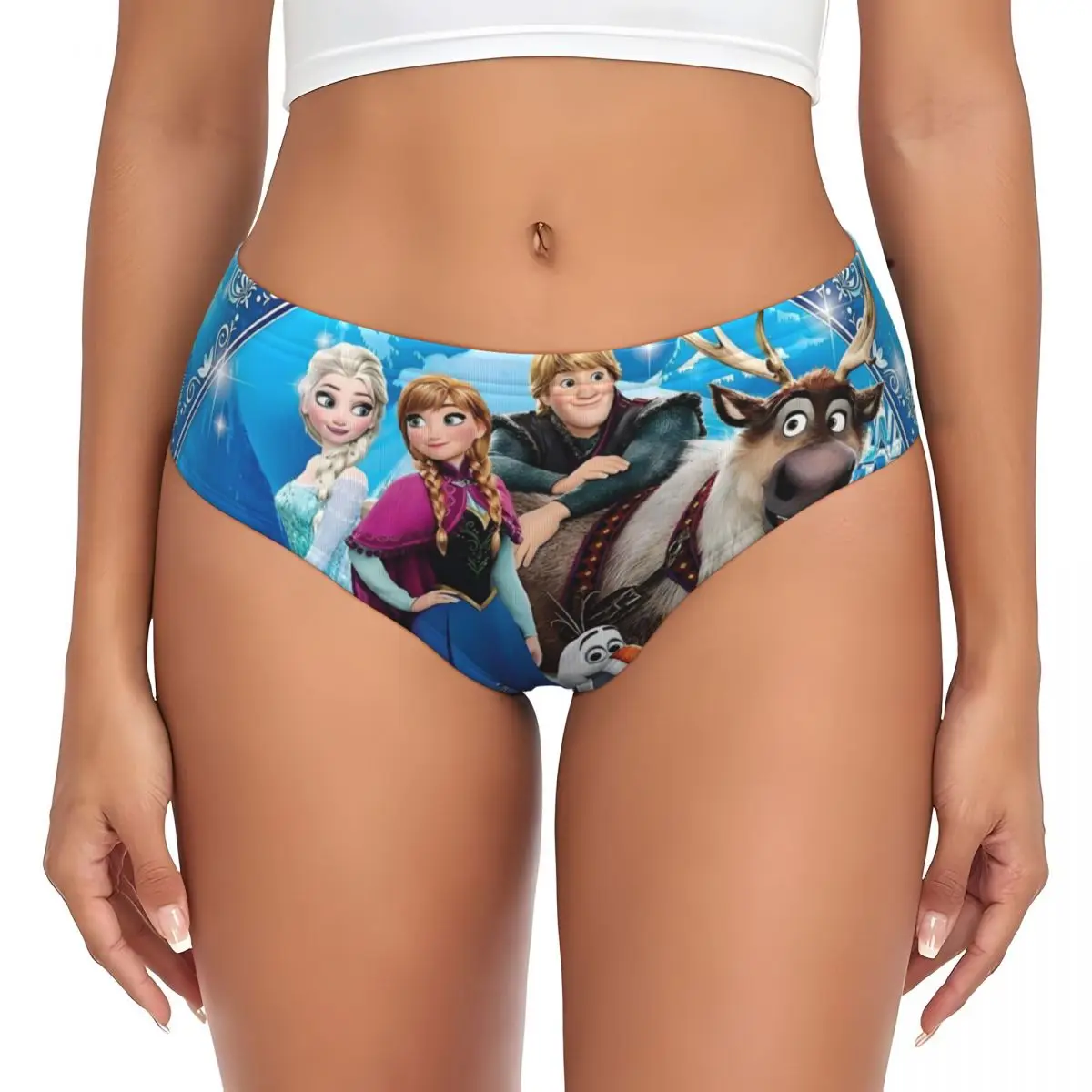 사용자 정의 여성 안나와 엘사 냉동 팬티 속옷 여성 컴포트 애니메이션 팬티 속옷
