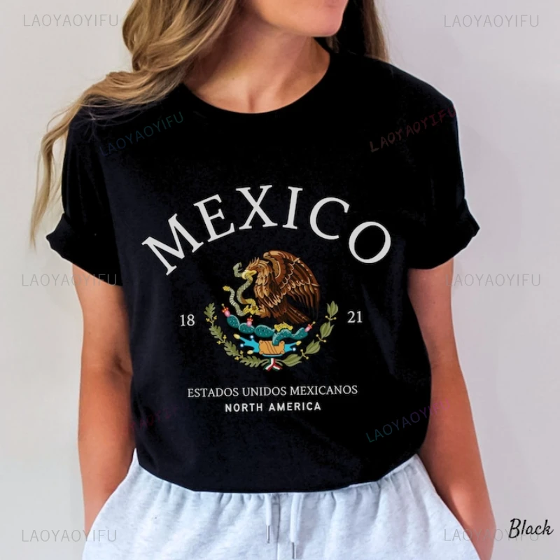 Fashion Mexico Women T Shirt Mexican Letters Clothes Cotton Soft Comfortable T-shirt Unisex Harajuku Streetwear Short-sleev Tee