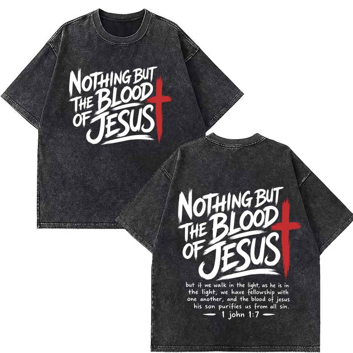 Jesus Dropped The Charges Christian Faith Fashion Print T-shirt Men Women Loose Casual Cotton Oversized Vintage Washed T-shirts