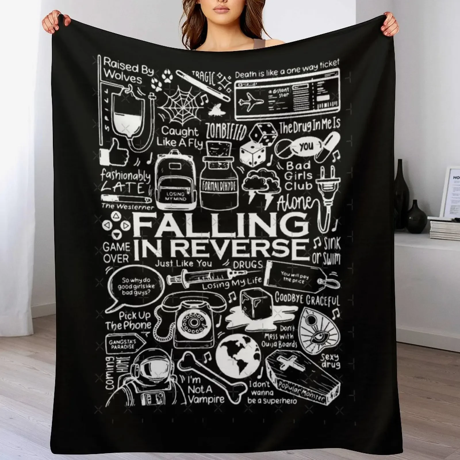 

Falling in Reverse Classic Throw Blanket Summer Beddings cosplay anime Cute Decorative Sofas Blankets