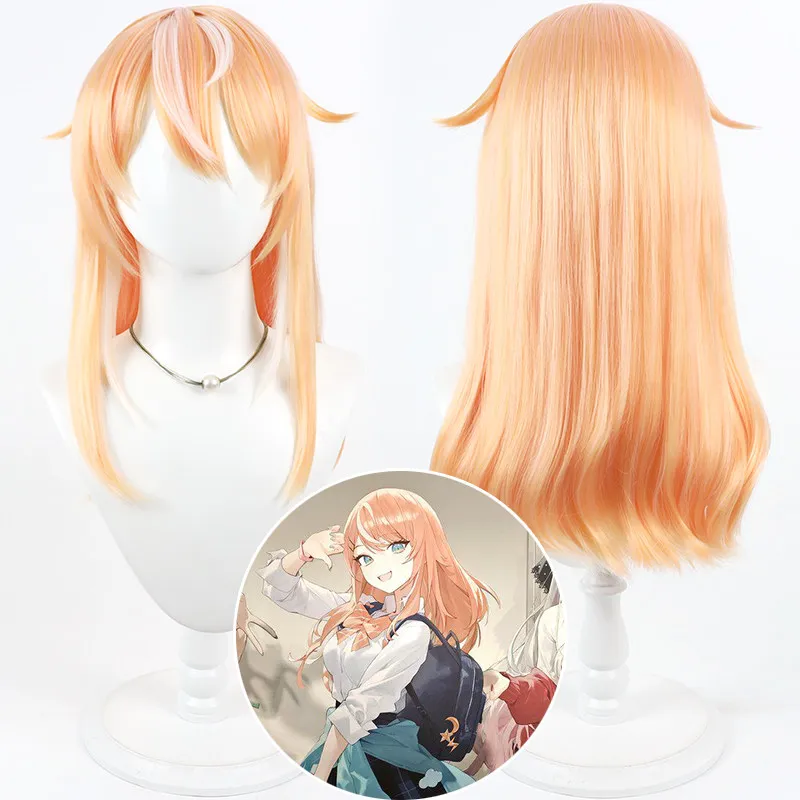 Igarashi Rika Cosplay Wig Vtuber Long Heat Resistant Synthetic Hair Halloween Party Role Play Carnival + Free Wig Cap