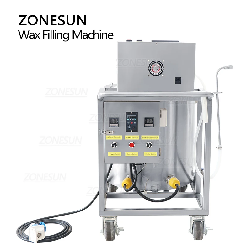 ZONESUN – Machine de remplissage et de mélange ZS-GTCD paraffine d'abeille, Machine de fabrication de bougies chauffantes à pompe magnétique