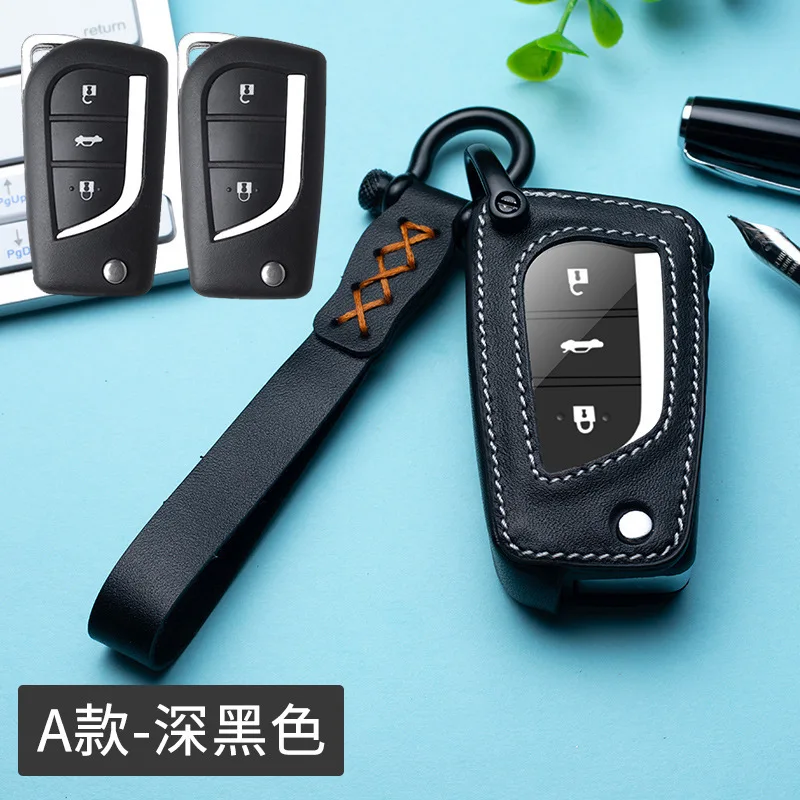 

Premium Genuine Leather Key Fob Cover Keycase for Toyota Crown/Camry/RAV4/Highlander/Corolla/Levin/Asian Dragon