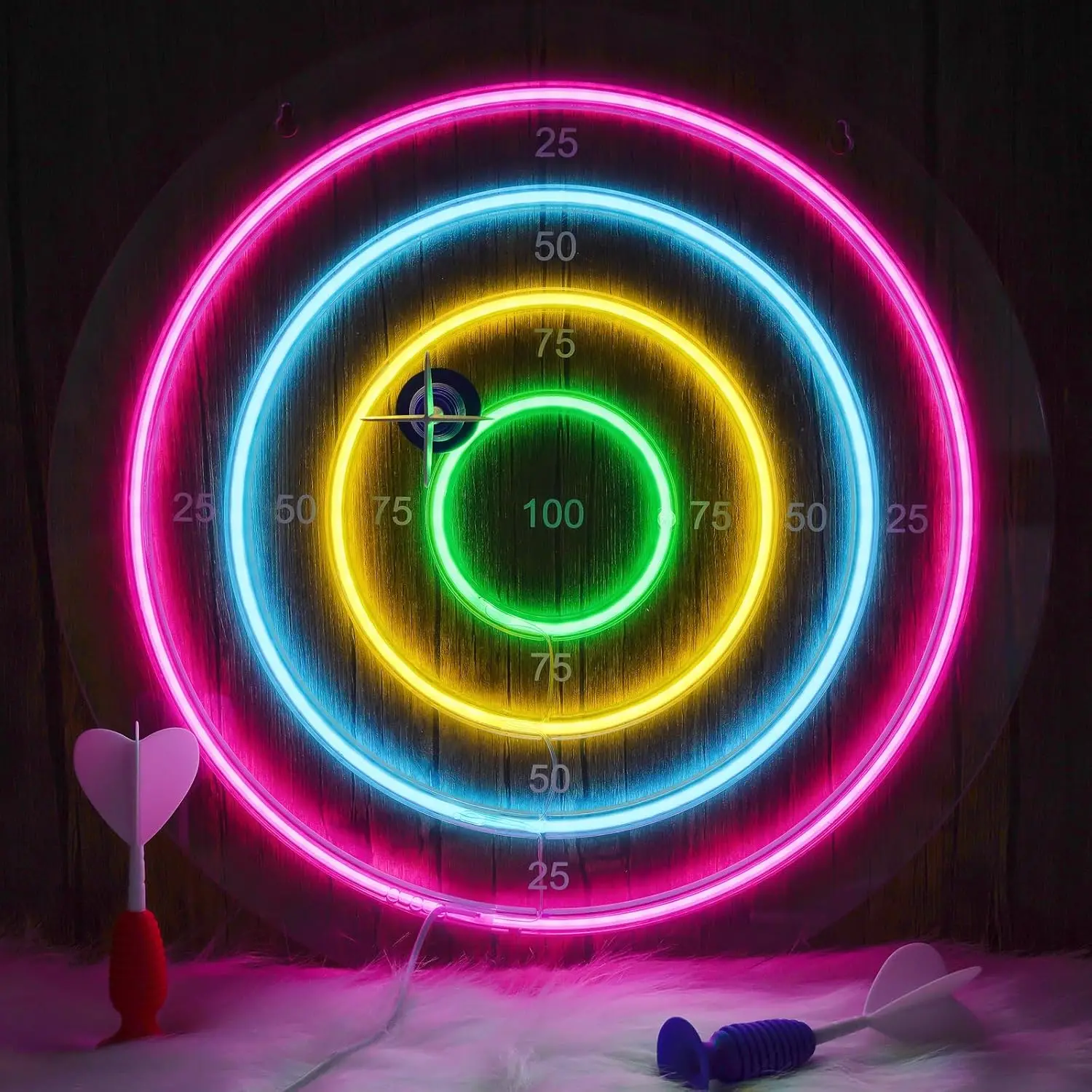 Dartboard Target LED Neon Sign USB Wall Neon Light Game Room Bar Arcade Wall Decor for Man Cave Party Game Night Birthday Gift