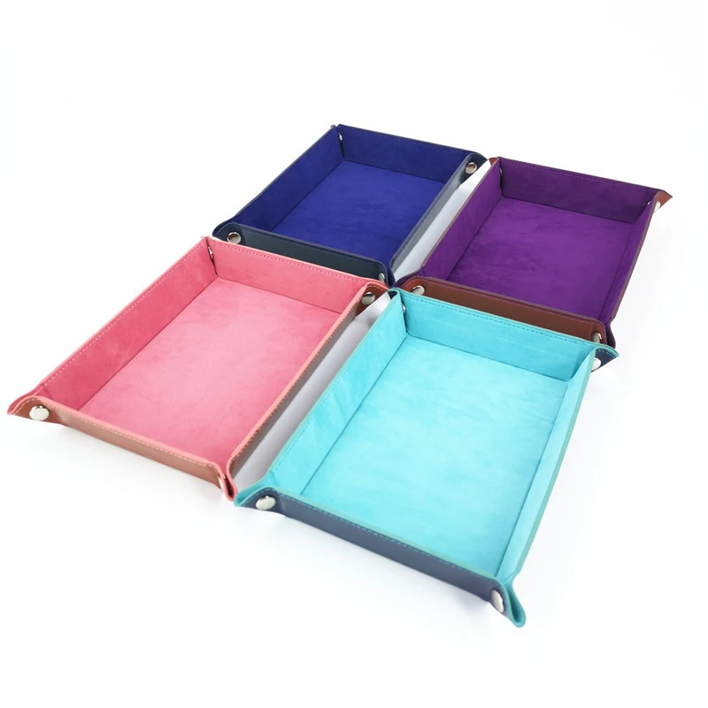 

Creative Storage Tray Pu Foldable Storage Box Pu Tray Dice Tray Desktop Storage Box Rolling Folding Game Storage