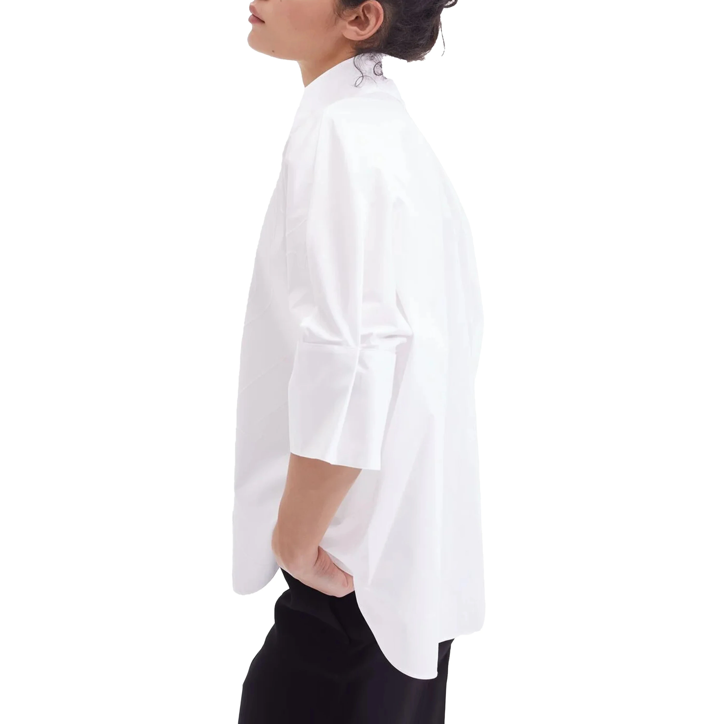 CHCH 2024 Women Blouse Fashion V-Neck Puff Short Sleeve Blusas Summer Elegant White Shirt Casual Female Office Tops Tunics