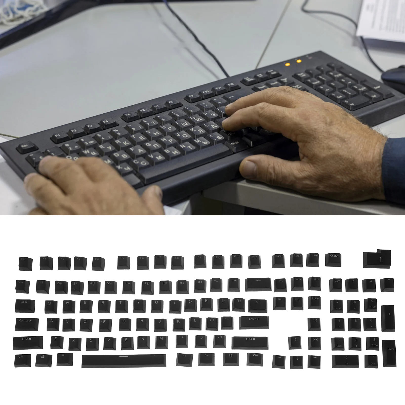 

1 комплект механических колпачков для клавиш, материал Pbt, стильный портативный дизайн, простая установка колпачков для клавиш для игр и набора текста