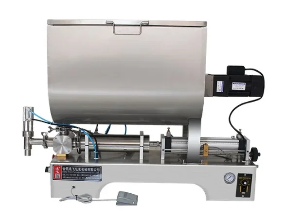 

Horizontal single head paste filling machine with mixing tank for cleaning paste and body lotion