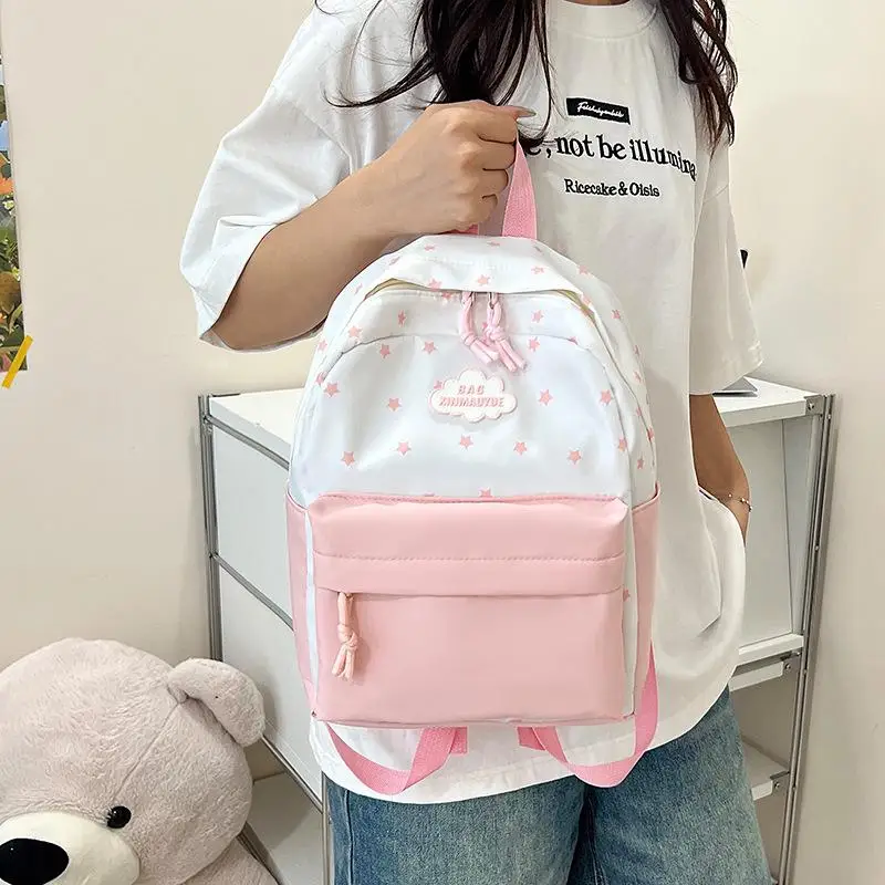 Chic Star Patterns Rucksack Large-capacity Trendy Student School Bag Delicate Fashion Backpack Travel Gear Gifts