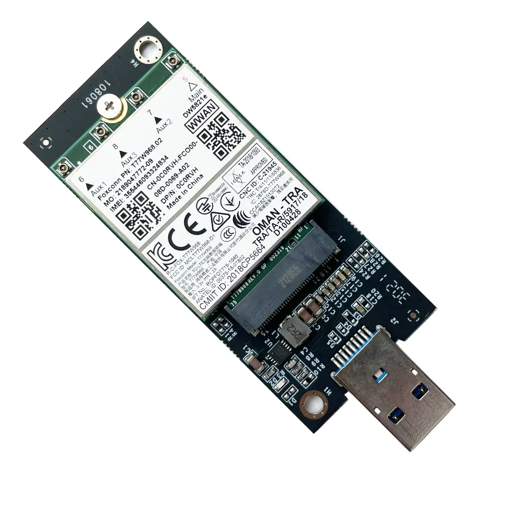 1pcs T77W968 DW5821e X20 LTE Cat16 1Gbps FDD-LTE TDD-LTE 4G Module For Dell 5420 5424 7424 7400 Laptop,USB3.0 adapter Optional