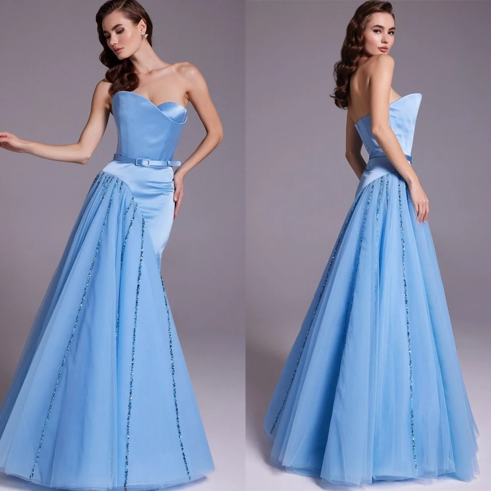 Vestido de noite elegante sem alças personalizado e vestidos clássicos de organza para ocasiões especiais e vestidos de baile sem mangas com temperamento