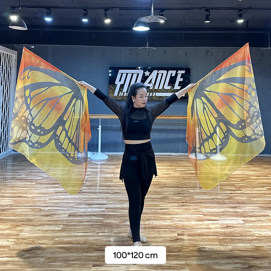 Аксессуары для танца живота, флаги для похвалов, флаг-бабочка, одна пара для взрослых женщин, палочки для личной практики выступления на сцене