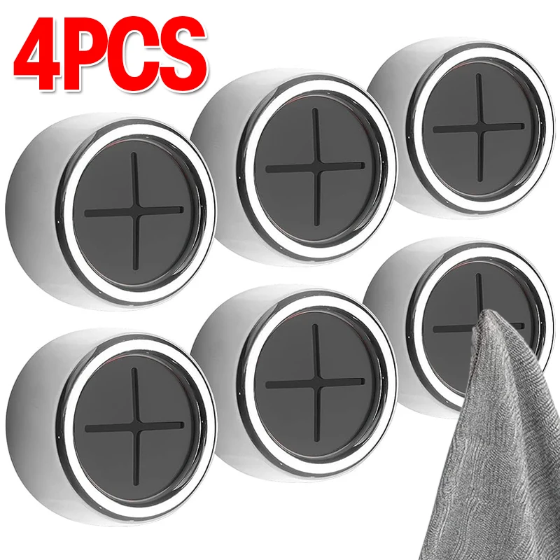 4/1Pcs Towel Plug Holder Self Adhesive Round Wall Hooks Bathroom Organizers Towel Storage Rack Kitchen Dish Cloth Hanger Clips