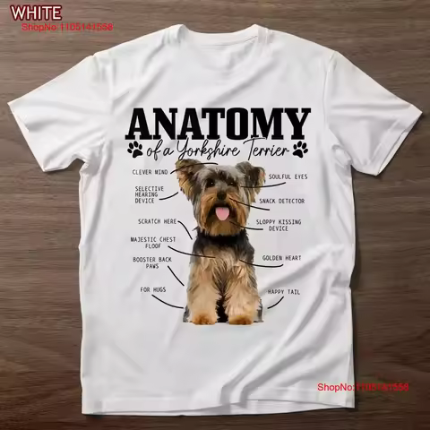 Anatomy Of A Yorkshire Terrier Funny Cute Dog Yorkie Mom Dad T Shirt Lovers vintage Washed Breathable Stylish