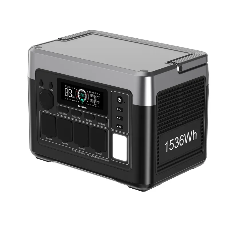 BOLRZO Lightweight 1800 watt generator power station 1536Wh universal solar port PD fast charging power station