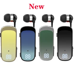 Headphones Ears In Lotus With Wire Bluetooth Headset With Wire Retractable Business Music 20h Vibration Reminder Connect 2 Phone