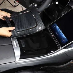 For Mercedes Benz C Class W206 2022-2024 ABS Carbon Fiber Car Center Console Panel Cover Trim Stickers Car Accessories