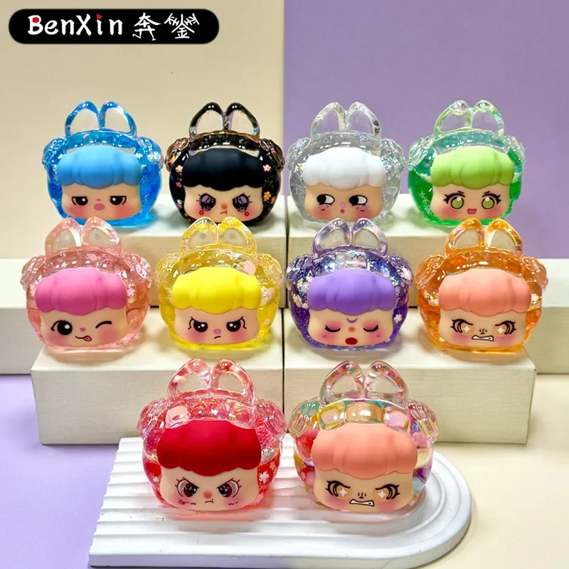 2025 Miniso عبارة عن كيس أعمى صغير مزخرف كبير على شكل سلحفاة ولامع مع رمل متدفق في الزيت