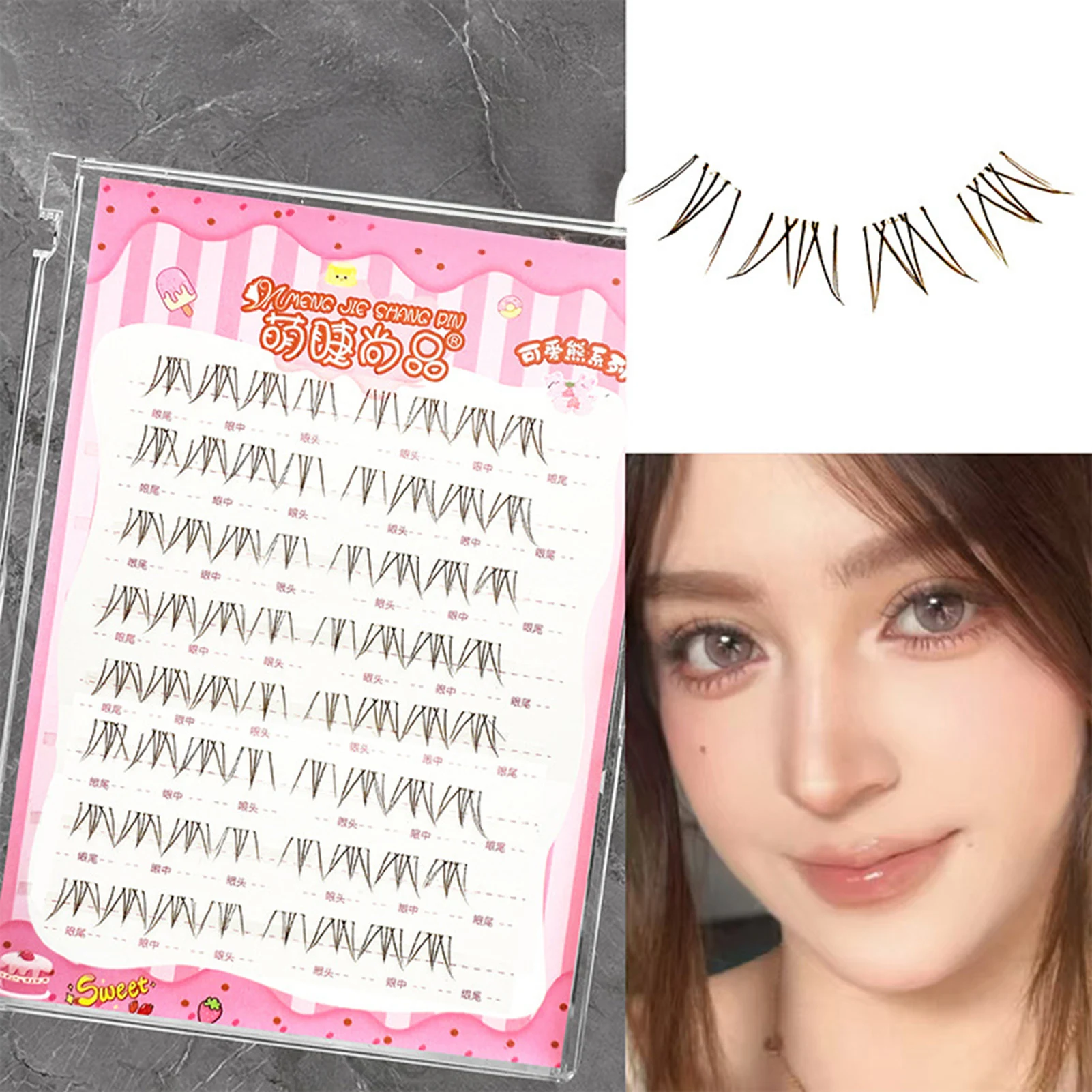 12-13mm Ciglia Finte Individuali Cluster di Ciglia Manga Soffici Morbide Naturali Anime Ciglia Estensione Forniture Strumento di Trucco di Bellezza