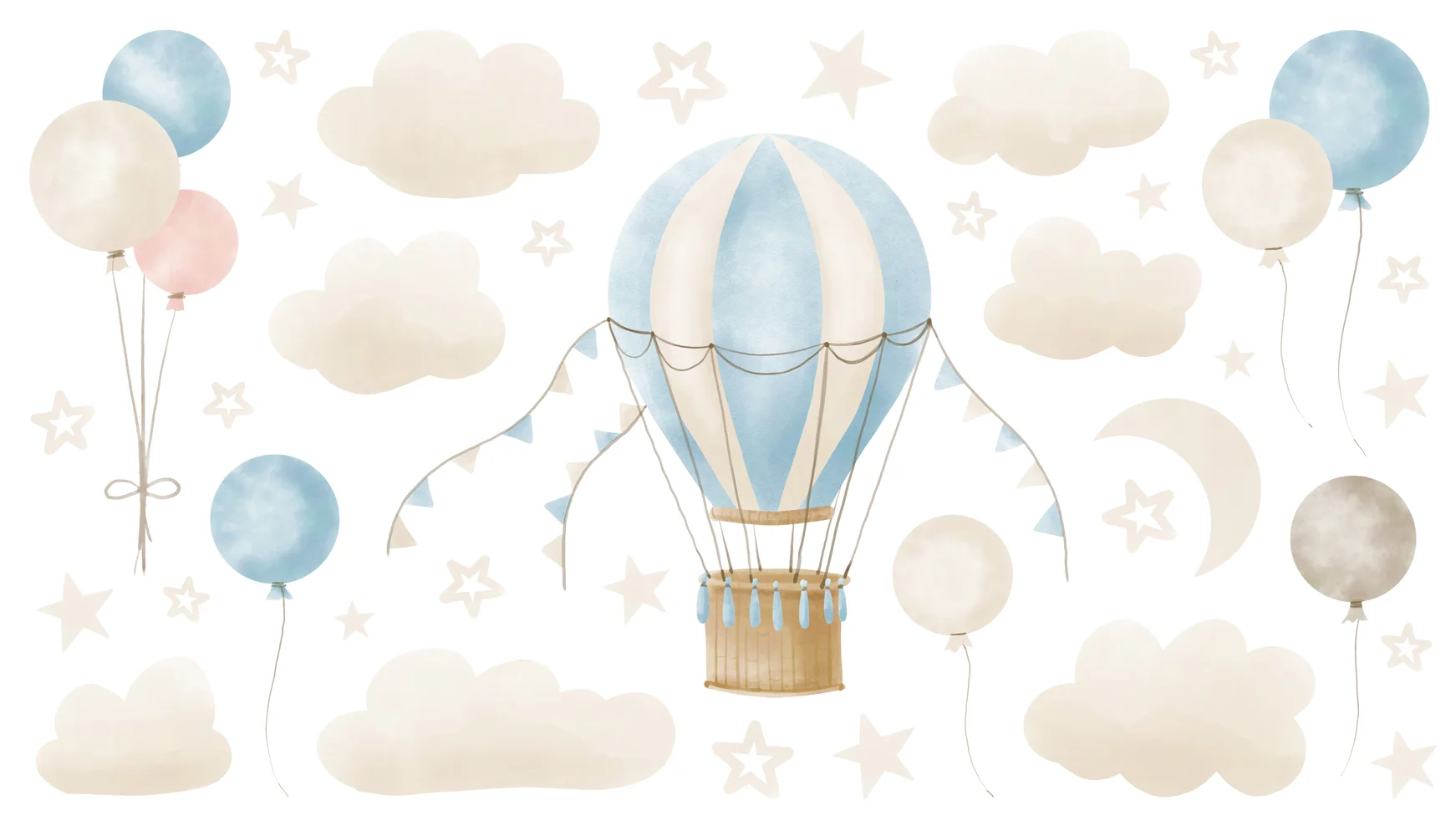 

Настенная роспись нестандартного размера, мультяшный воздушный шар, маленькое животное, детская комната, декоративная живопись, украшение дома, 3d обои, фотографии