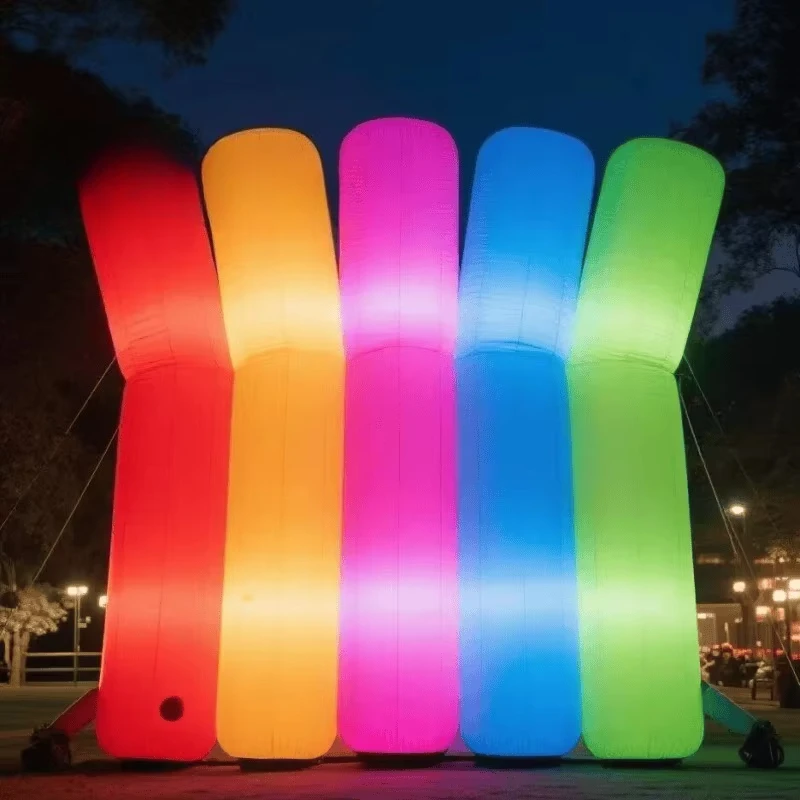 Colored, inflatable column balloon discoloration, column night street decoration