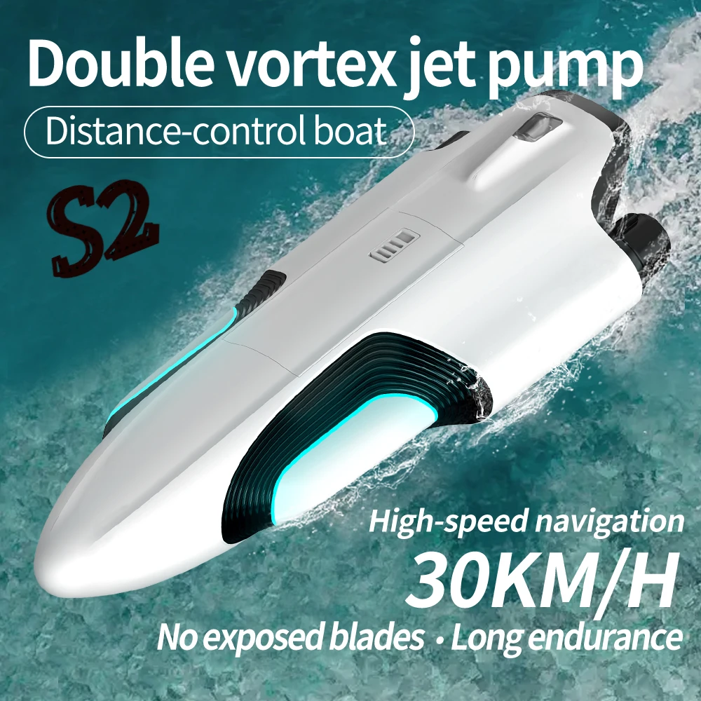 

New S2 remote control boat double turbojet high-speed clipper boat capsize reset water toy competitive boat model