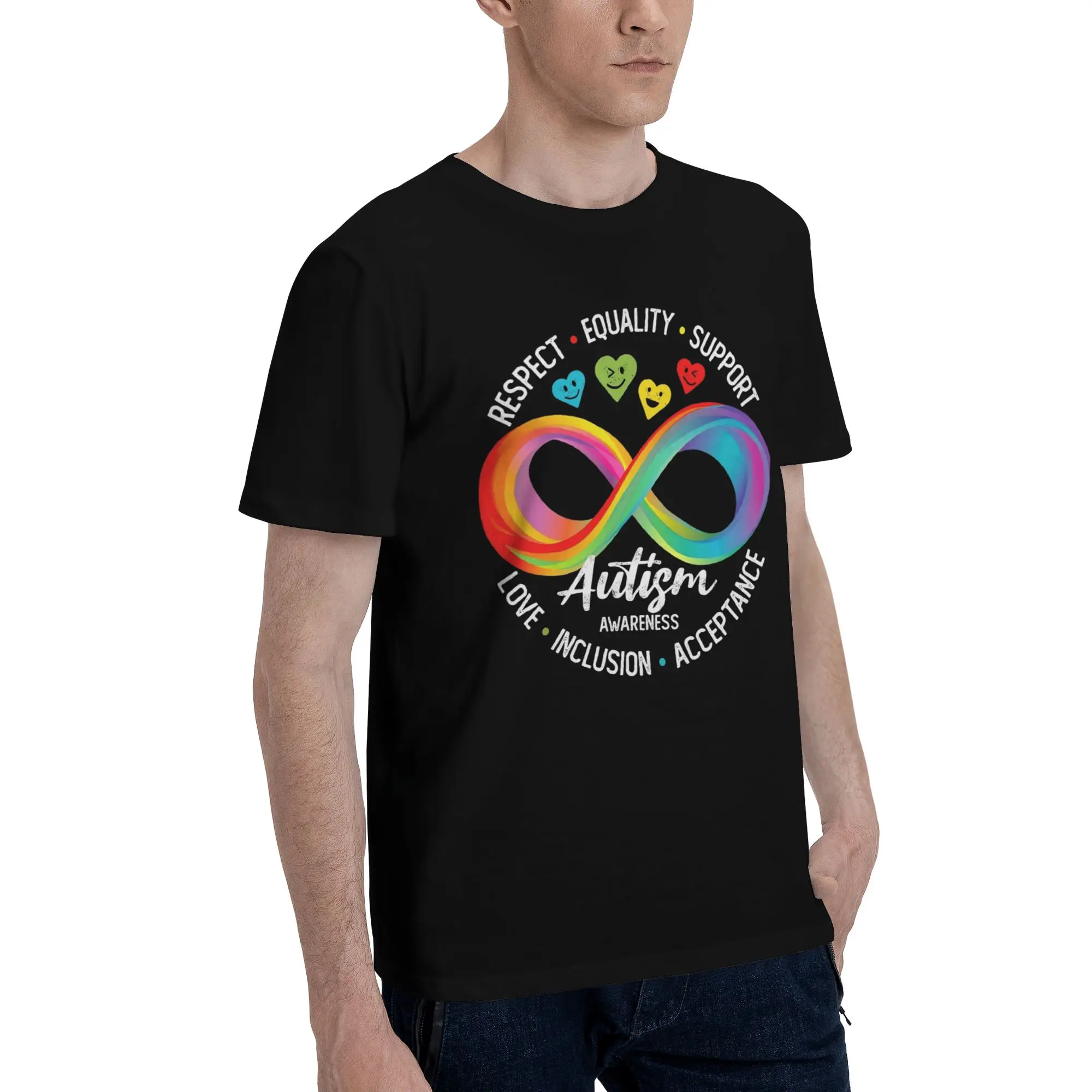 Autism Awareness Respect Love Support  Tee Shirt for Men Women New Arrival T Shirts  100% Cotton Clothes
