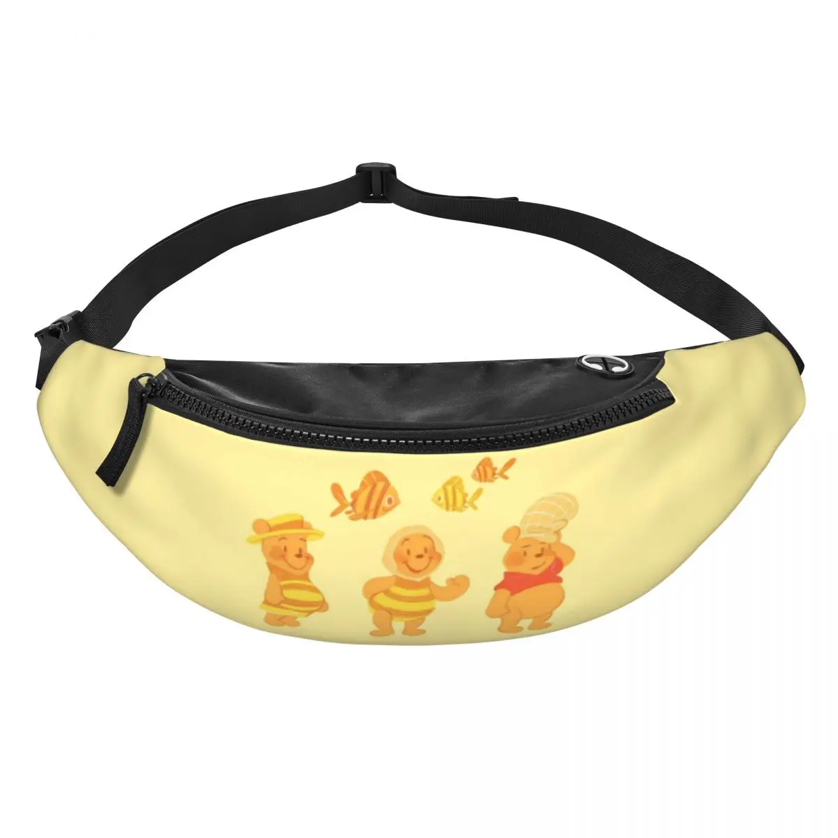 

Поясная сумка-бананка Custom W-Winnie Anime The Pooh для женщин и мужчин, модная сумка через плечо для путешествий, велоспорта, телефона и денег