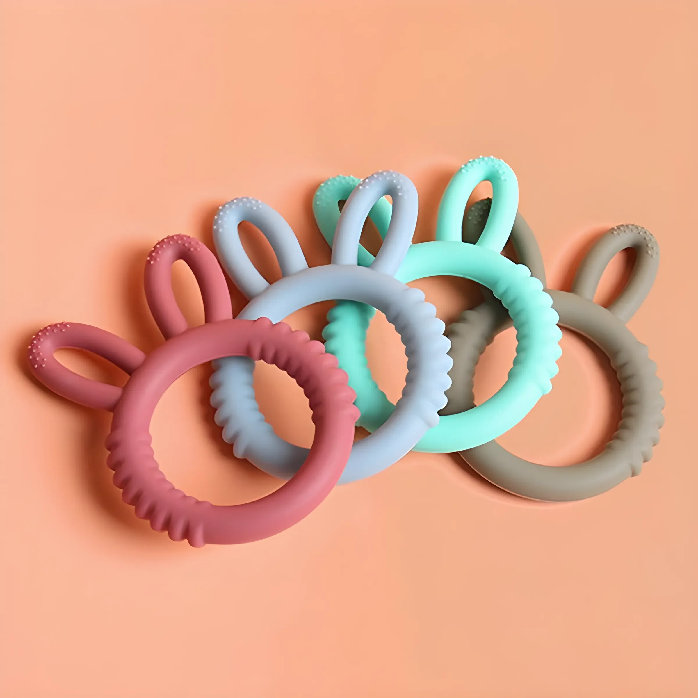 Baby Silicone Teether Bunny Baby Pacifier Bite Happy Children Teething Toys Maternity & Baby Products