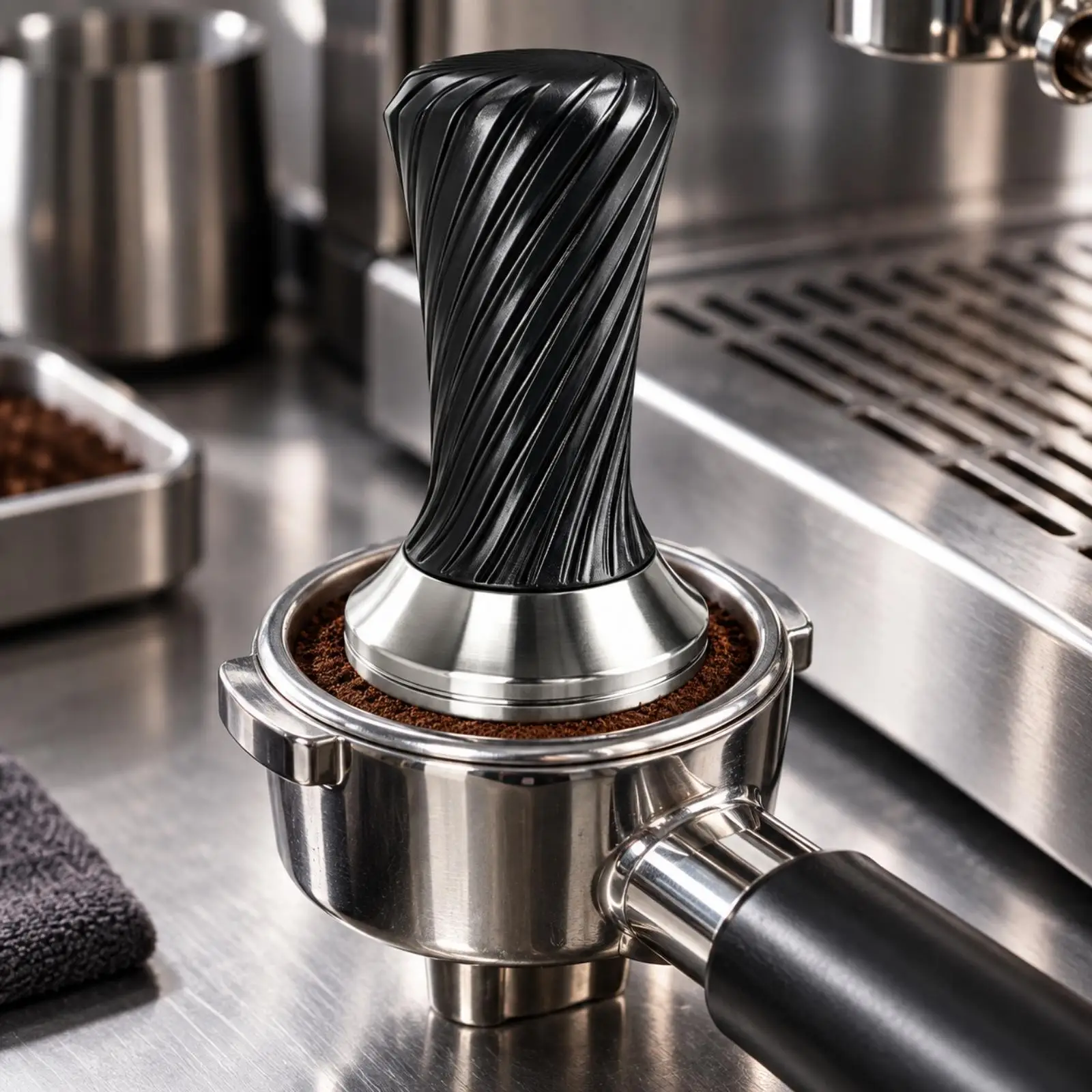 Stainless Steel Espresso Tamper Precision Coffee Tool with Ergonomic Handle for Portafilter Compressing