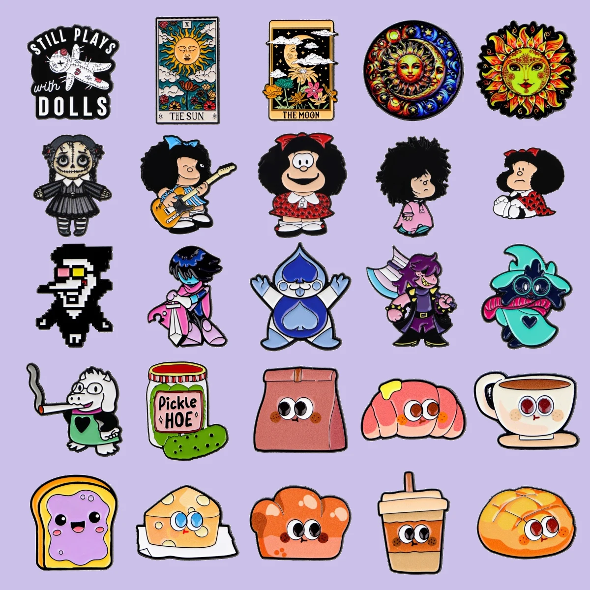 

Bread Coffee Enamel Pins Cartoon Girl Metal Brooch Badge on Backpack For Women Clothing Accessories Fashion Jewelry Party Gifts