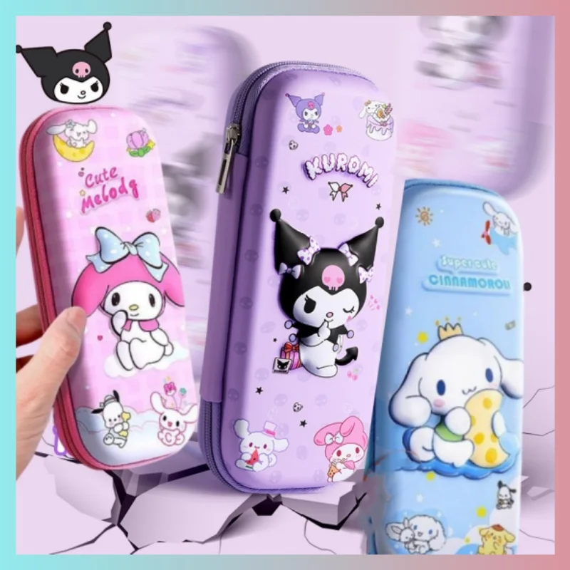 Sanrio Series Kuromi Pencil Bag Girls Pencil Case Cartoon Girls Stationery Bags Sanrio Girls New Popular High-value