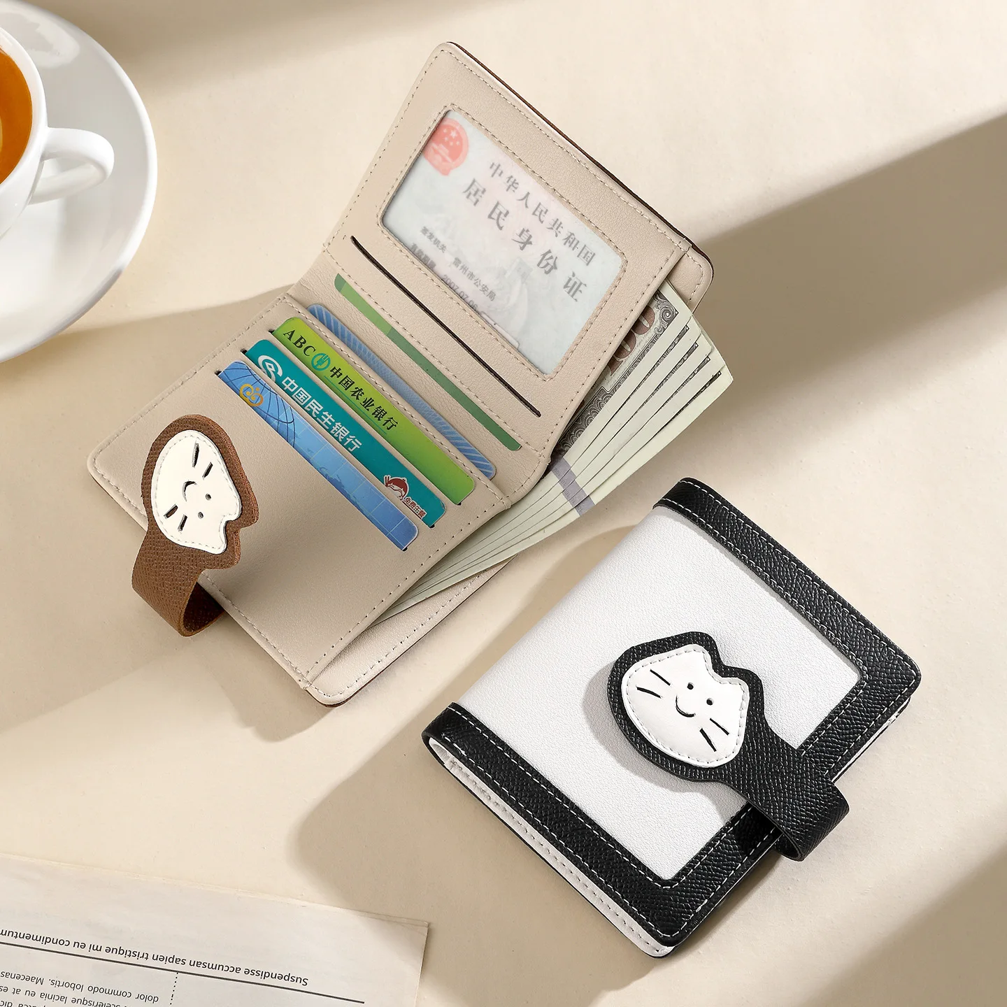 جديد لطيف القط الفتيات المحفظة قصيرة معرف الطالب حامل بطاقة البنك حقيبة المال غلق بمشبك محافظ للنساء بطاقة تخزين محفظة محفظة نسائية للعملات المعدنية