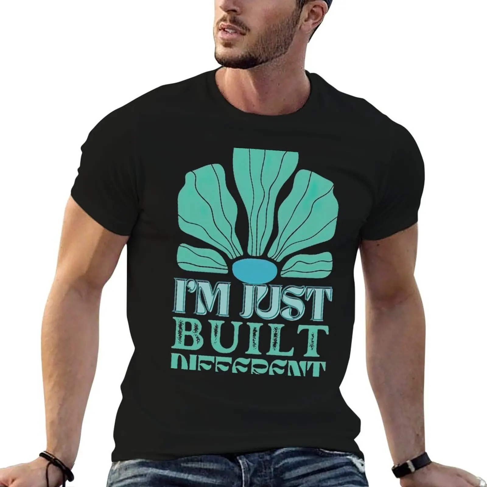 

Футболка I'm Just Built Different, мужские хлопковые мягкие мужские футболки с рисунком, футболка