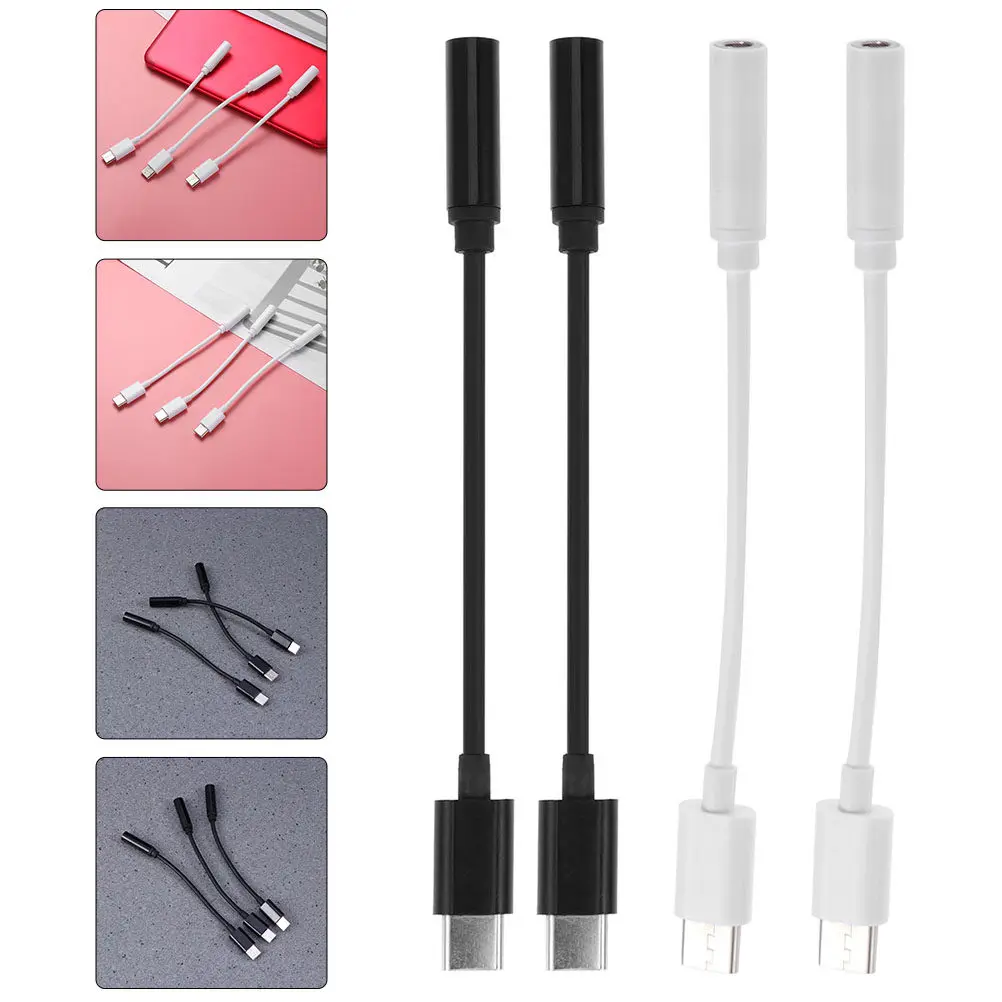 6Pcs Type-C to 3.5mm Headset Adapter High Performance Audio Signal Stability No Latency Portable Slim Design for Daily Use and