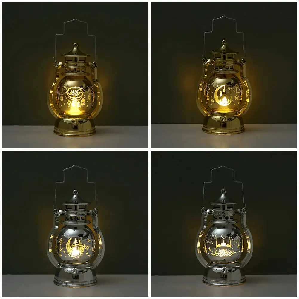 Ramadan Led lampada portatile lanterne elettroniche a candela Mubarak illuminazione Ramadan musulmano Eid decorazione ornamenti islamici E2y0