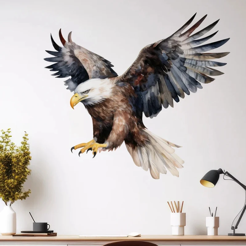 Bald Eagle Wall Sticker Art Mural Living Room Bedroom Cabinet Decoration Home Decor Animal Stickers Car Decal S240