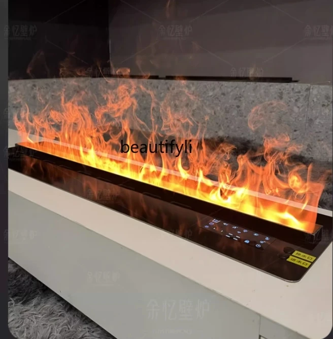 Household 3d atomizing fireplace embedded French ultra-thin decorative cabinet electronic simulation fire room