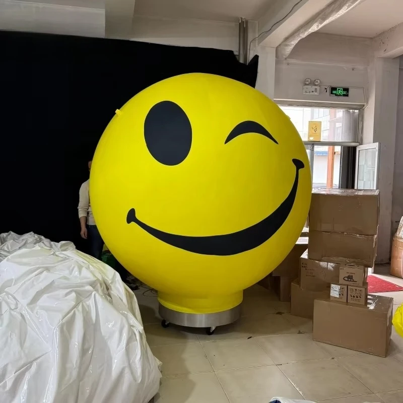 Smiley face shape yellow inflatable playground decoration advertising decoration